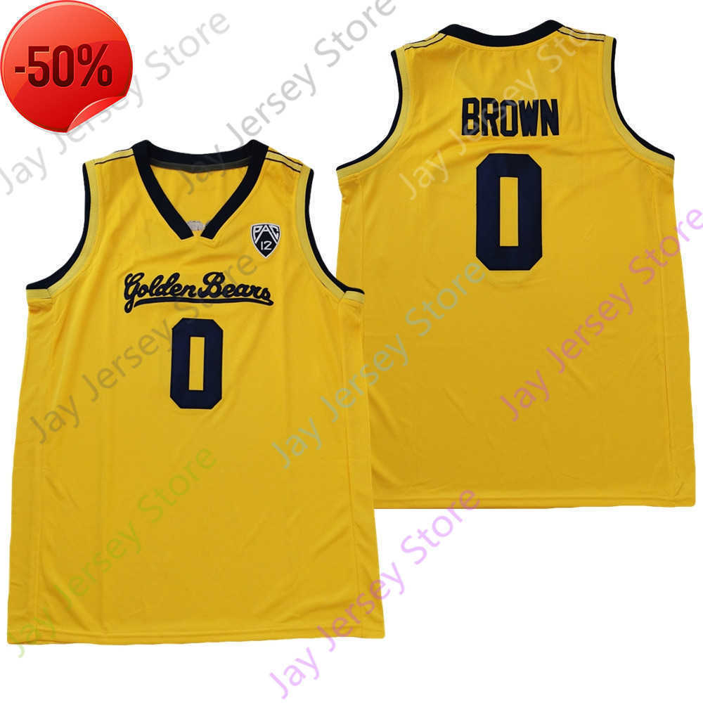 

2022 New NCAA California Golden Bears Basketball Jersey 0 Jaylen Brown College Yellow Size Youth Adult, As pic