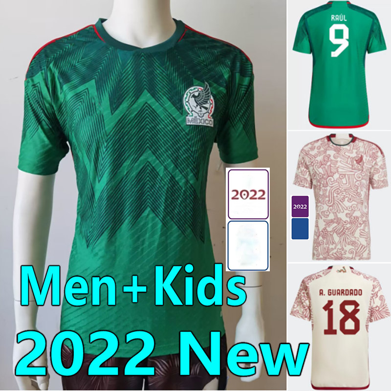 

2022 MEXICO Soccer Jerseys RAUL CHICHARITO A.GUARDADO Football Shirts H.HERRERA MORENO LOZANO A. VEGA PINEDA LUIS ROMO ALVAREZ 22 23 maillots women men kids set uniform, 2020 home