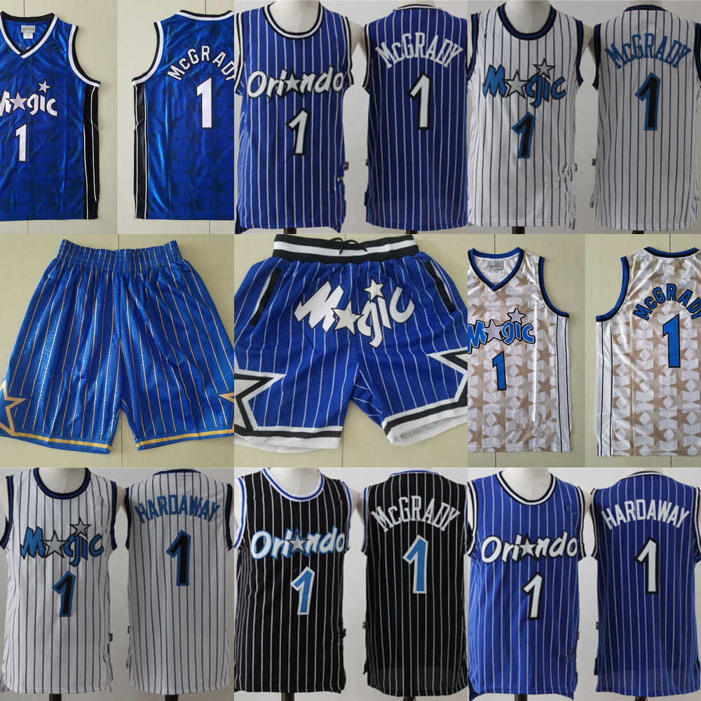 

Orlando''Magic''Men Throwback Jersey Penny 1 Hardaway Tracy 1 McGrady 32 Shorts Basketball Jerseys black blue white, Color