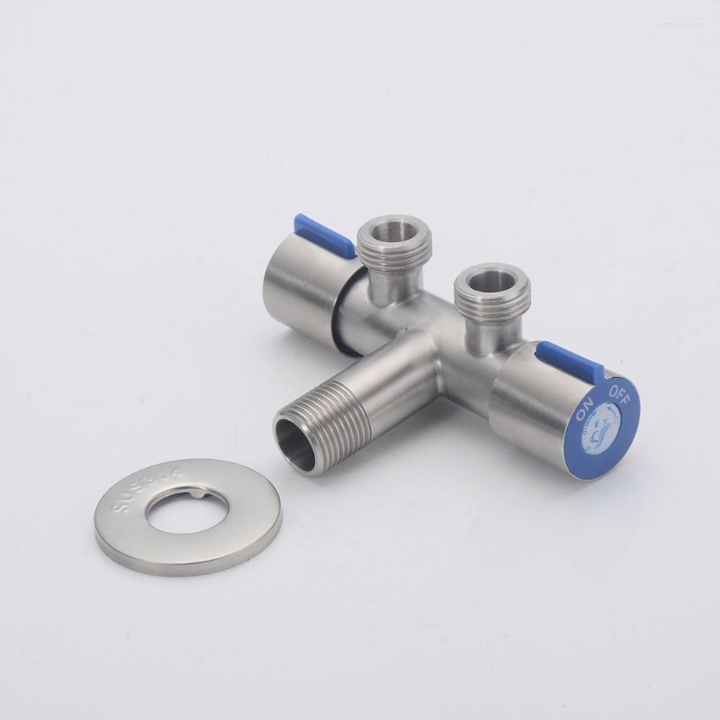 

Bathroom Shower Sets 3 Way Water Separator 1-in-2-out Diverter Angle Toilet Bidet Tee Connector Double Switch