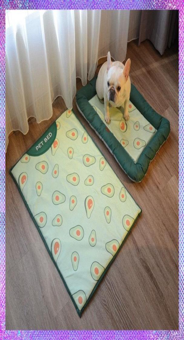 

Kennels Pens Dog Bed Soft Mat Cooling Summer Pad For Pet Blanket Sofa Breathable Dogs Supplies Cool, Blue pet mat