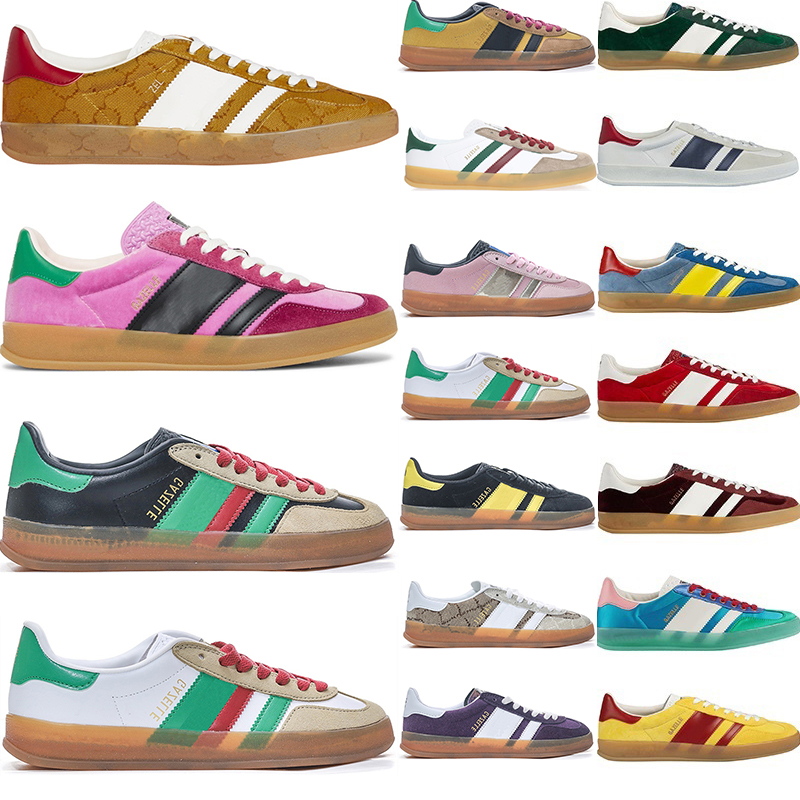 

Plate-forme Gazelle Outdoor Shoes For Men Women Pink Velvet Green Suede Light Blue Silk White Red Platform Flats Designer Casual Sneaker Trainers des chaussures, Shoesbox