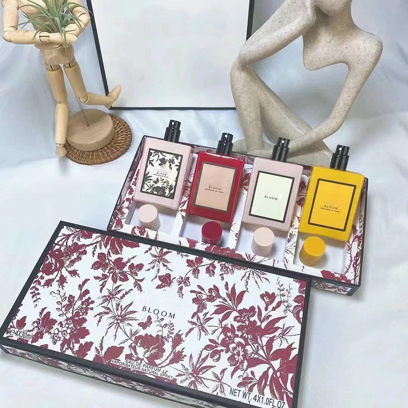 

Designer Perfume Set For Women Bloom Anti-Perspirant Deodorant Spray EDP 4X30ML Body Mist Long Lasting Scent Fragrance Natural Female Cologne Good Smell Wholesale