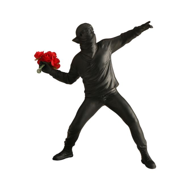 

Arsthec Banksy Graffiti Art Sculpture Statue Ornaments For Home Decorative Figurines Interior Accessories Office Room Decor Gift