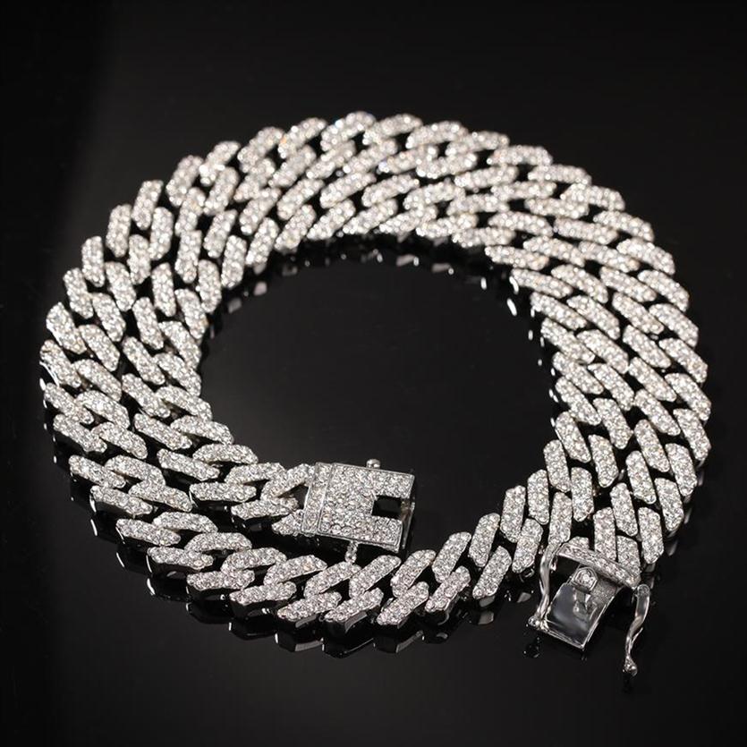

Who 16-30Inch Micro Paved 12mm S Link Miami Cuban Chain Necklaces Hiphop Men Rhinestones Fashion Jewelry Drop 211W283n