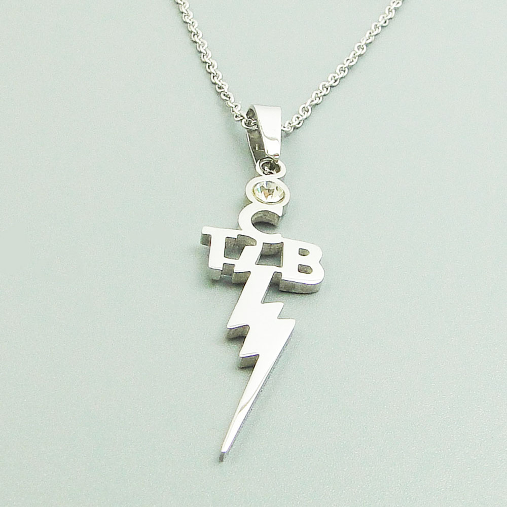 

Stainless Steel Hollow Letter TCB Lighting Pendant Necklace Fans Memento Gift Waterproof And Rust Proof 50cm Length O-Chain With 1 Crystal Neck Jewelry Accessory