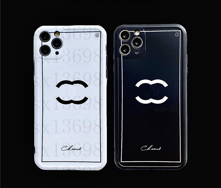 

Black White Luxury Designer Mobile Phone Cases for iPhone 12 13 14 Pro Max 7 8 Plus Classic Letter Top Brand Shockproof Phones Case iPhone14 11 13pro 12pro, Black c