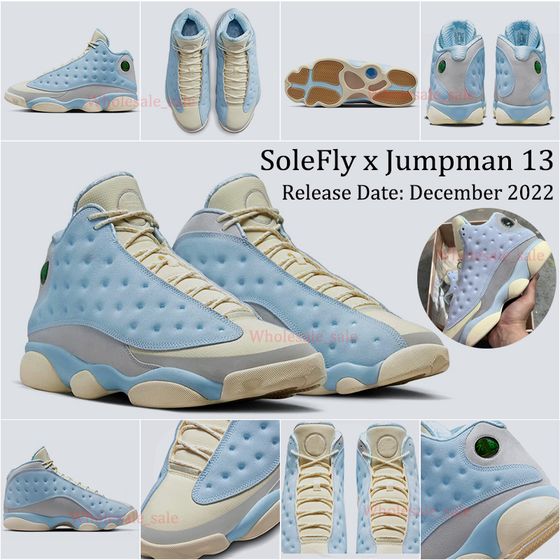 

2023 Designer Solefly x Jumpman 13 Basketball Shoes 13s Mens High Sneakers Muslin Light Smoke Grey Gum Light Brown Celestine Blue Trainers JORDAM