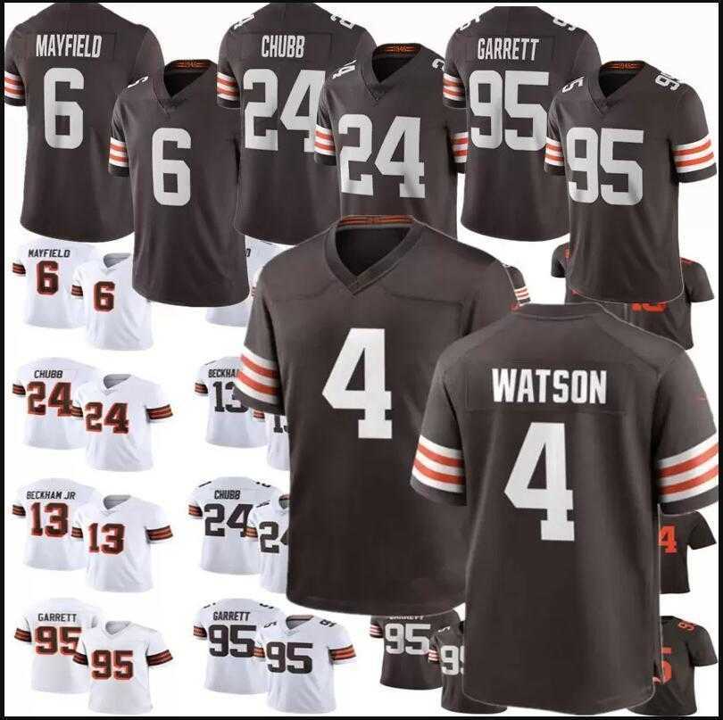 

Deshaun Watson Jersey Mens Custom Cleveland''Browns''24 Nick Chubb Amari Cooper Myles Garrett Denzel Ward Myles Garrett Jeremiah Football Jerseys kids sew, Color