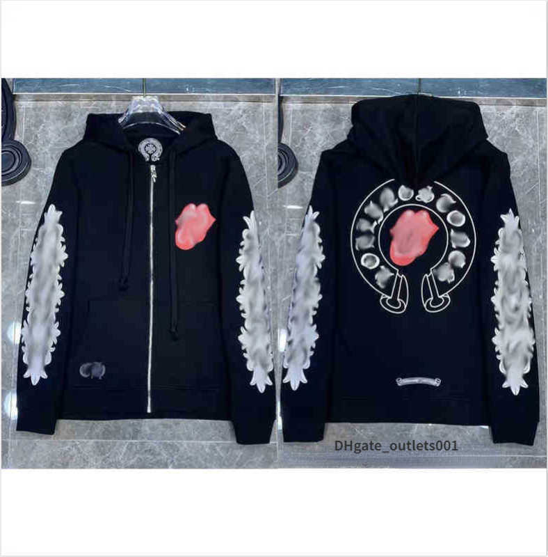 

3A Classic Mens Zipper Ch Hoodie Designer Horseshoe Sanskrit Cross Print Pullover Heart Hooded Sweatshirts Sweater Luxury Woman Jackts Fate fg, 16