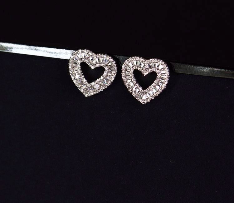 

luxury stud heart designer earrings for women shining crystal diamond cz zircon elegant earring earing jewelry gift