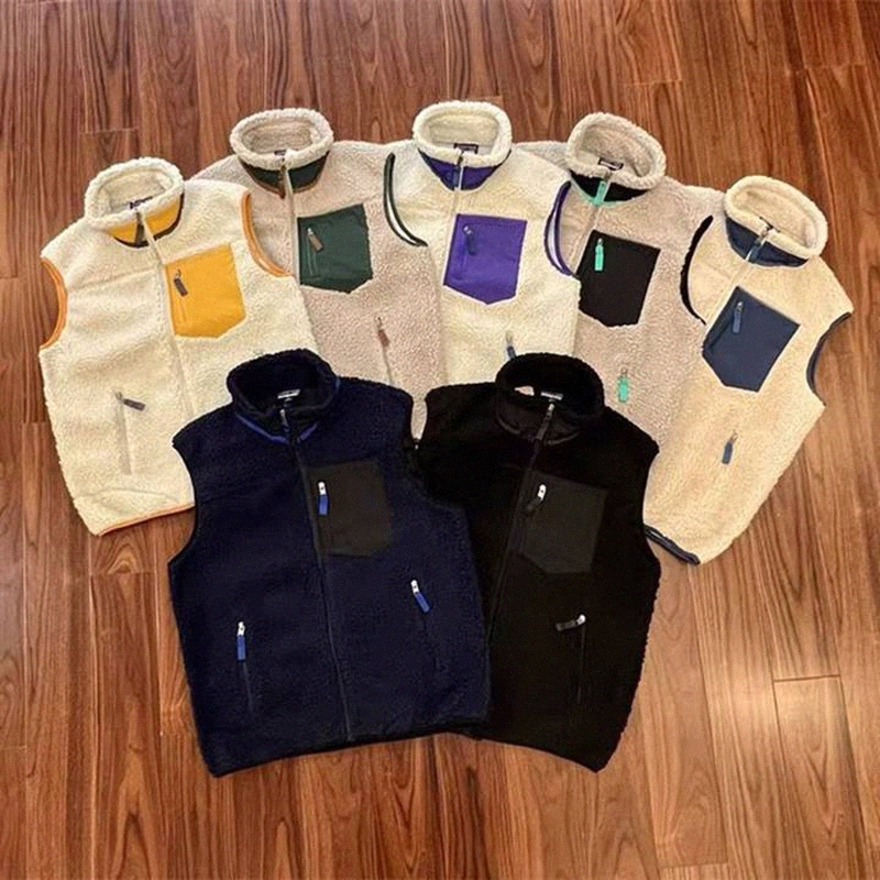 designer vests Jacket lamb fleece oversized vest for mens and womens outwear couple cashmere patagonias warm down loose coats8E4V