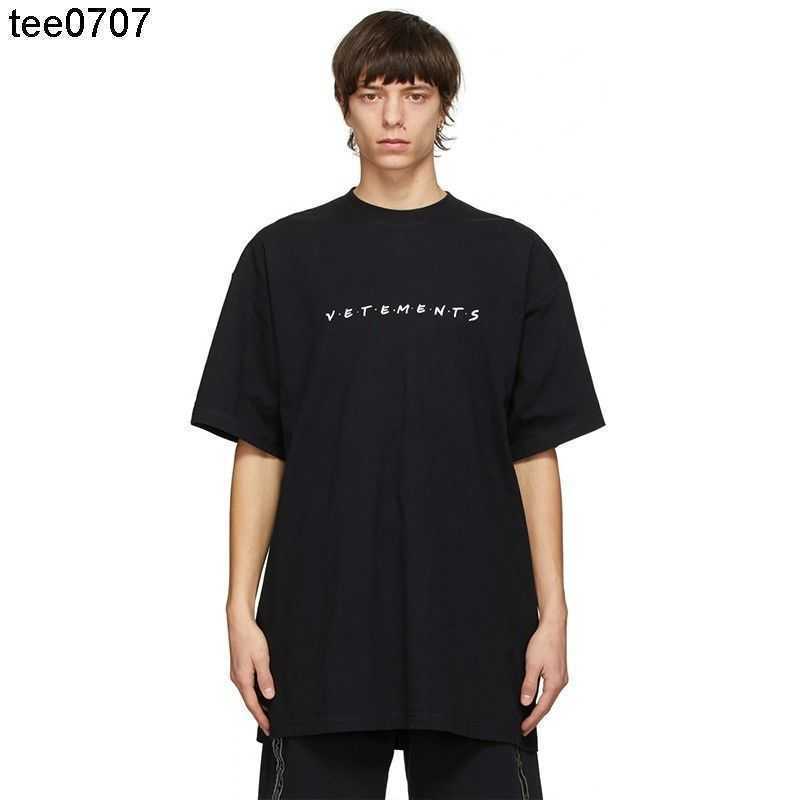 

Designer Vetements dot typesetting print High quality cotton street designer fashion short sleeve summer T-shirt loose men and women lovers tee, Vtm dot typesetting - white