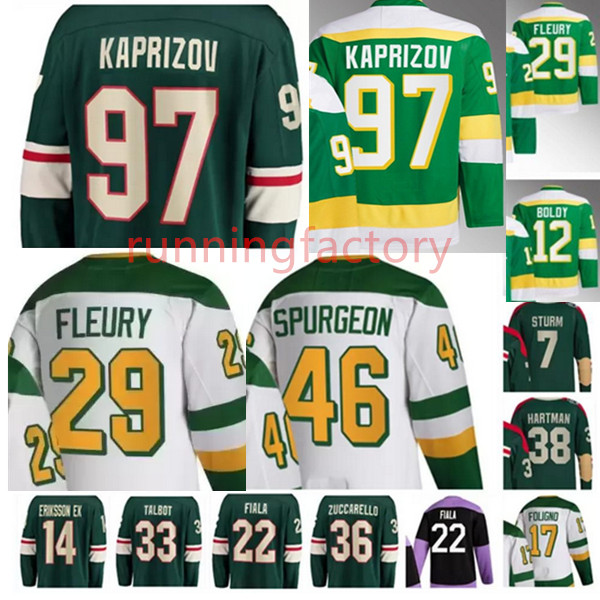 

Marc-Andre Fleury Reverse Retro Hockey Jersey Kirill Kaprizov Mats Zuccarello Hartman Eriksson Ek Marcus Foligno Matt Boldy, As
