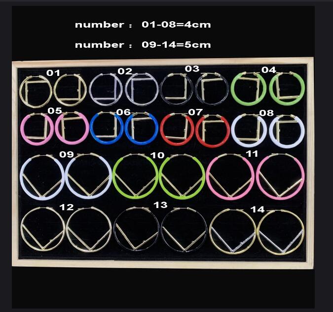 

Hoops Earrings Designer Fashion F Letters Big Hoop Huggie Luxurys Exaggerate Candy Color Earring Brands Women Jewelry Birthday Party Christmas Gifts FER3 --02