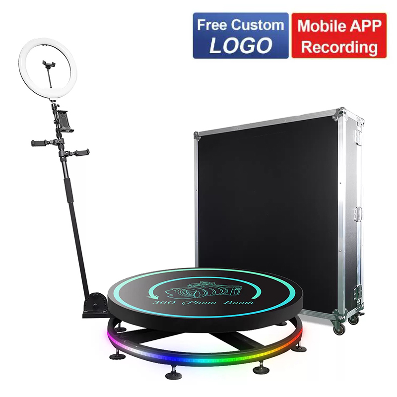 

360 Photo Booth stage lighting Automatic Rotating Selfie Props Wedding Photobooth Intelligent Operation Slow Motion Machine Video Camera