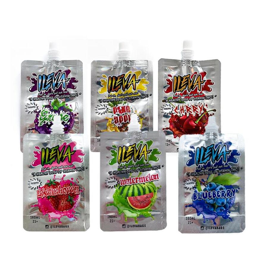 

ILEVA 600mg 180ml Liquid spout top packing bag mylar resealable edibles aluminum foil composite flexible packaging bags selfsuppo5730578