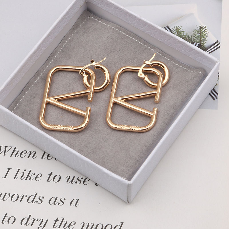 

23ss Simple 18K Gold Plated Luxury Brand Designers Letters Stud 925 Silver Letter V Big Geometric Women Crystal Rhinestone Pearl Earring Wedding Party Jewerlry