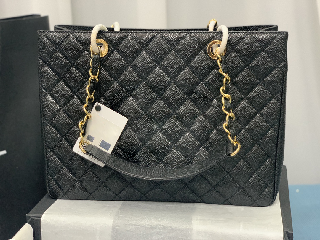 

Classic large capacity shopping bag Rhomboid fashion zipper purse designer women bag Shoulder bags handbag crossbody Channel black 33cm Leather, Box