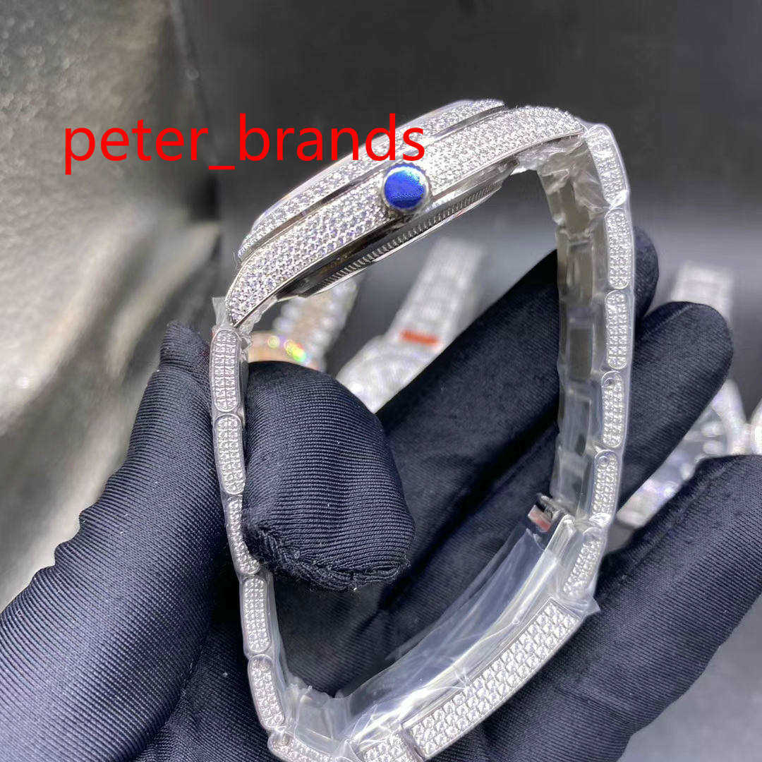 

20233CFH Wristwatches Diamond stainls steel 39mm shiny case Arabic numbers dial automatic smooth sweeping hands diamonds everythere in buckle high quality, Silver