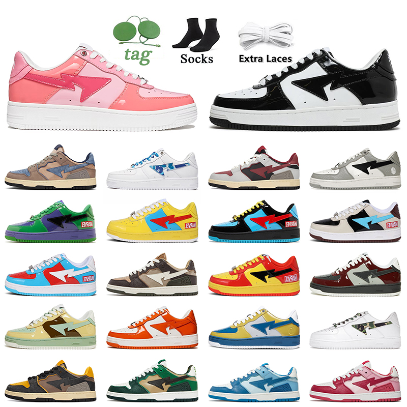 

LOW Casual Shoes Top Fashion Designer Casual sk8 Bapesta Shoes Grey Black Bapestas Baped SK8 Sta Color Camo Combo Pink Green ABC Pastel Blue, C54 abc camo pink 36-45