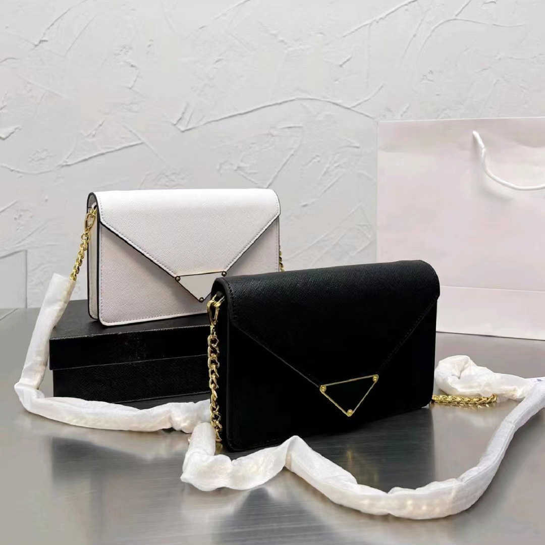 

Designer Brand Bags High quality Crossbody handbag shoulder leather luxurious fashion Chain Shoulder Bag Messenger Cross Body envelope flap, Black