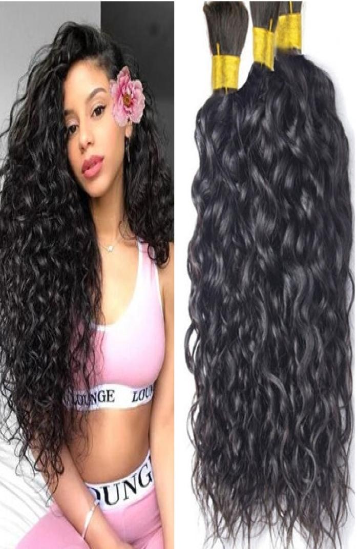 

Brazilian Human Hair Braids Bulk Natural Water Wave No Weft Wet And Wavy Micro mini Braiding Bulk Hair7710363