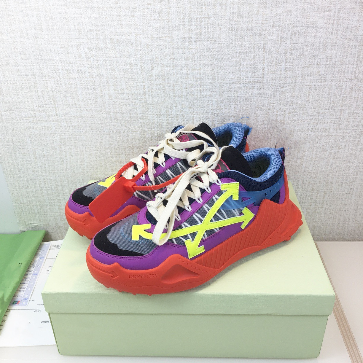 

Luxury Platform Lace-up Shoes Odsy-1000 Sneakers Lace-up Low Top Shoe White black Yellow Arrows Mint Green Chunky Sneaker 02