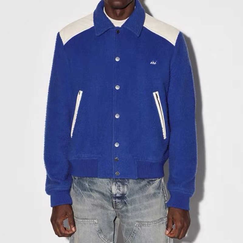 

Letter Embroidery Panelled Baseball Jacket Man Women Fashion Coat Oversize Baseball Uniform FZJK0539, Black