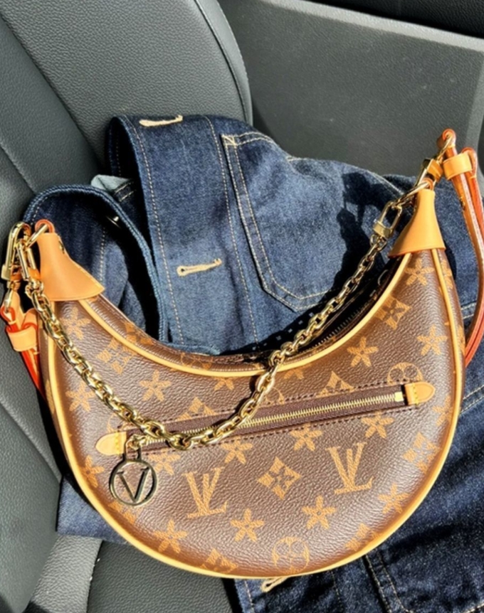 

Loop bag Croissant bags shoulder hobo designer Purse M81098 Cosmetic half-moon baguette underarm Handbag crossbody Metal Chain Collection luxury Women, Brown