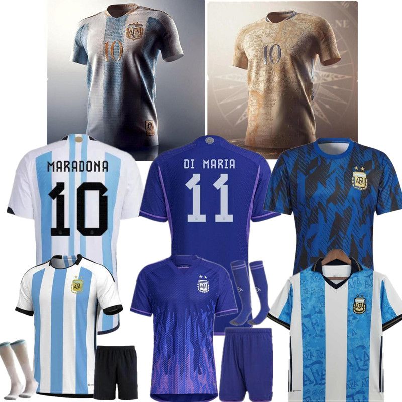 

Argentina soccer jersey Commemorative Edition 2022 2023 men kids kit Retro 1986 22 23 Maillots de foot Maradona special badge Player version football shirt uniform, 22/23 home