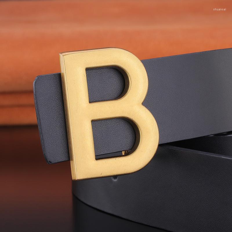 

Belts High Quality Big Letter Slide Buckle B Designer Glossy Men 3.8cm Wide Brand Leather Black Casual Jeans Ceinture Homme
