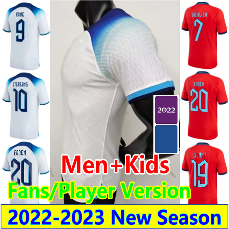 

2022 2023 SAKA MOUNT FODEN soccer jerseys 22 23 KANE TRIPPIER STERLING ENGlANDs GREALISH football shirt BELLINGHAM RASHFORD MADDISON MAGUIRE RICE men women kids set, Fans 22-23 home +patch