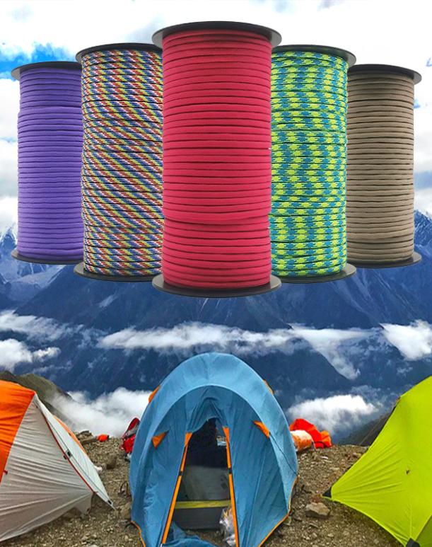 

Climbing Ropes 550 paracord parachute rope hanging tent GUYLINE mil spec type III 7 strand 100m roll for hiking and camping 221109