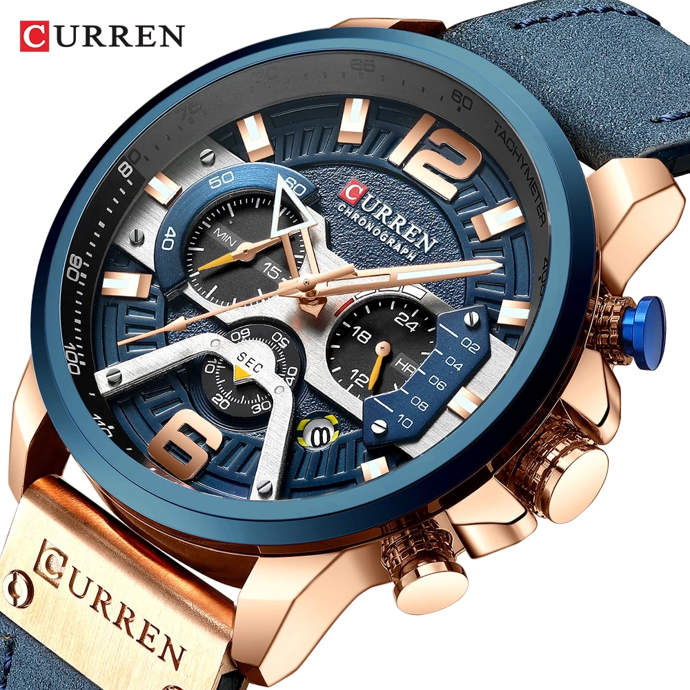 

CURREN Casual Sport Watches for Men Top Brand Luxury Military Leather Wrist Watch Man Clock Fashion Chronograph Wristwatch 8329