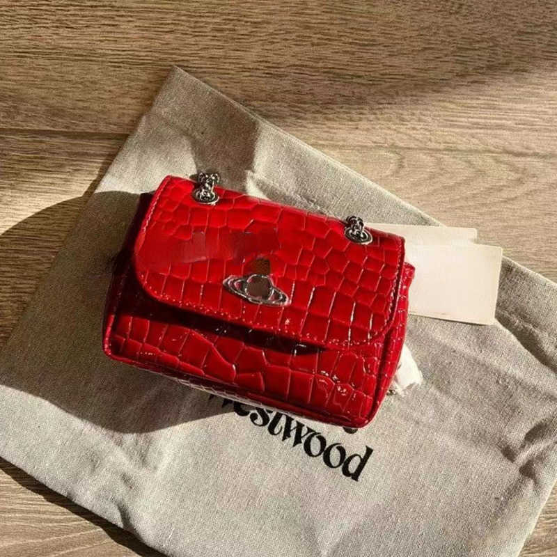 

Evening Bags Evening Bags designer shoulder Bag queen vivians westwood totes bags fashion crocodile pattern crossbody flip tote bag lady purse black Messenger mini