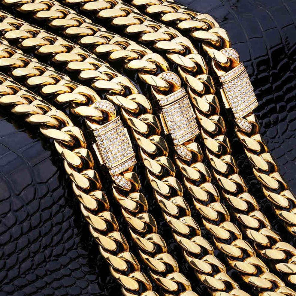 

KRKC Gold Filled Miami Link Chain Necklace Cadena de oro Mens Hip Hop Custom Cuban Chains Hiphop Jewelry221K