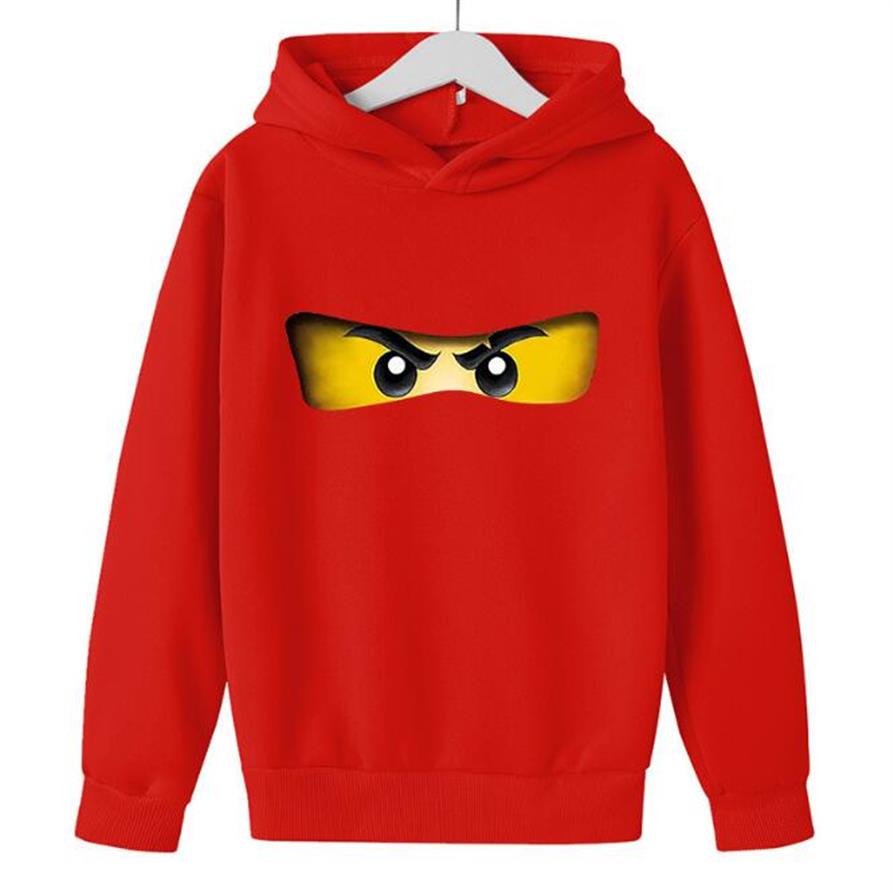 

2021 Autumn winter Kid Legoes Ninjago Sweatshirt Cotton Top Girl Long sleeve Pullover Children 5-14y Hip hop clothes326n, Red