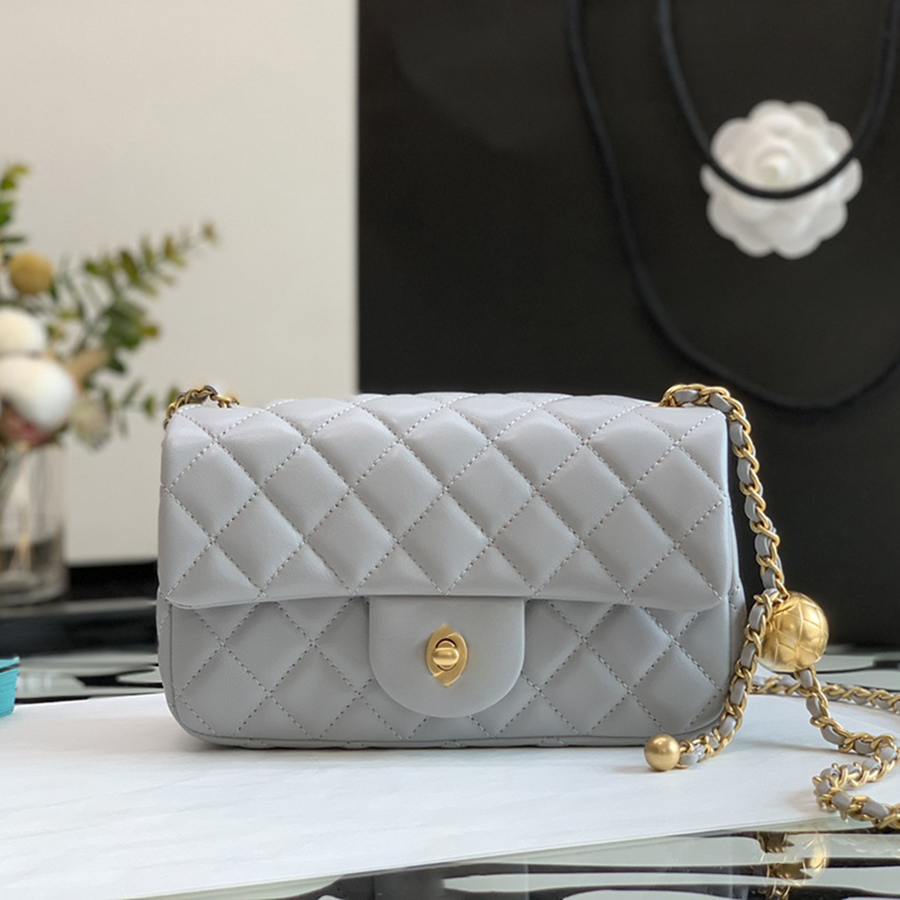 

10A Mirror quality Lambskin Mini Flap Bag 20CM Luxury designer Cross Body Bags Adjustable Chain Women Bags With Box C137