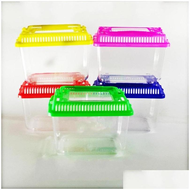 

Small Animal Supplies Little Pet Rabbit House Mini Clear Hamster Cage Cute Transparent Plastic Goldfish Turtle Bowl With Portable Ha Dhlnq