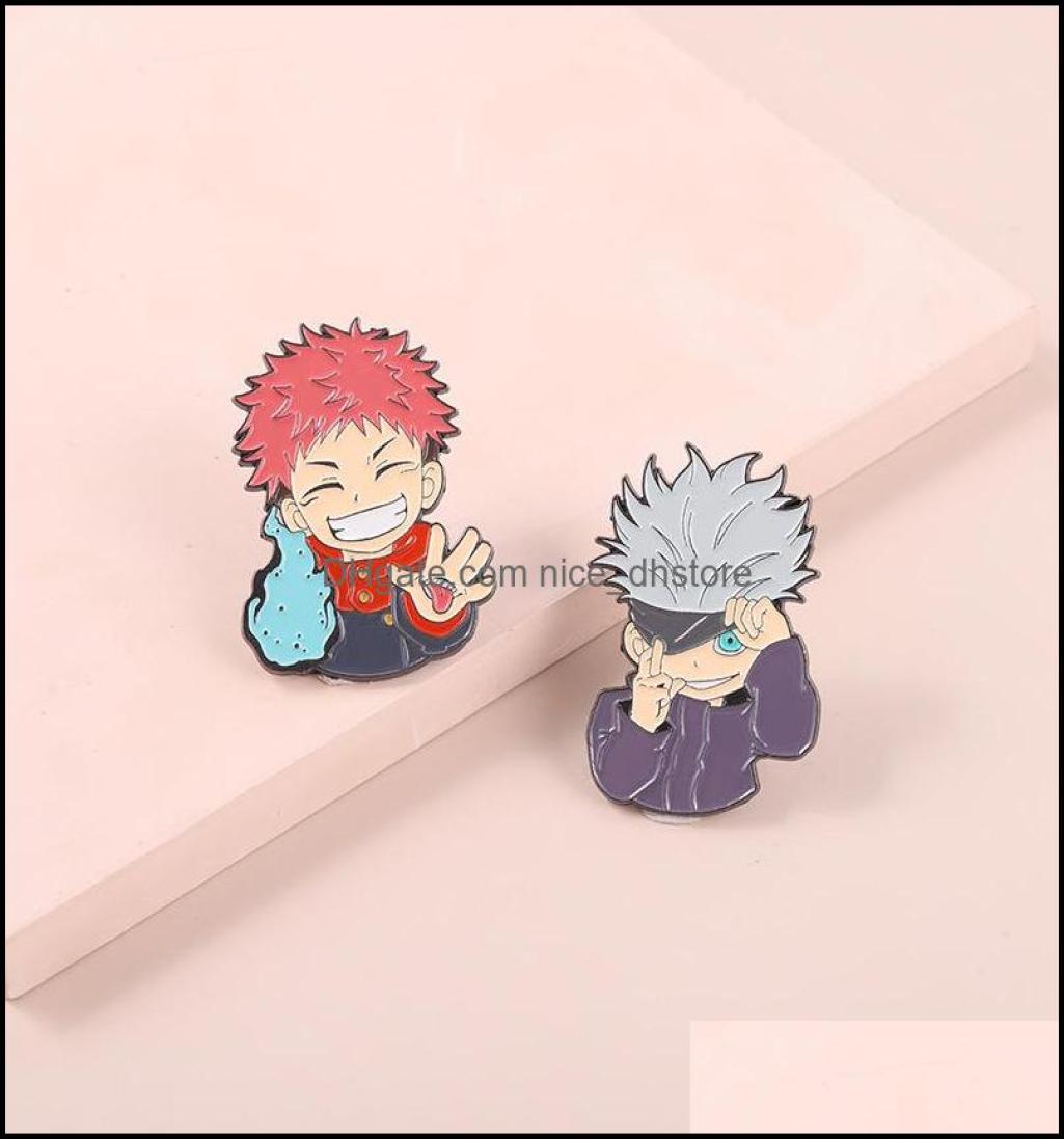 

PinsBrooches Jewelry Japanese S Manga Jujutsu Kaisen Enamel Lapel Pin Badge Pins Hats Backpack Decoration Accessor Dhcv65978597