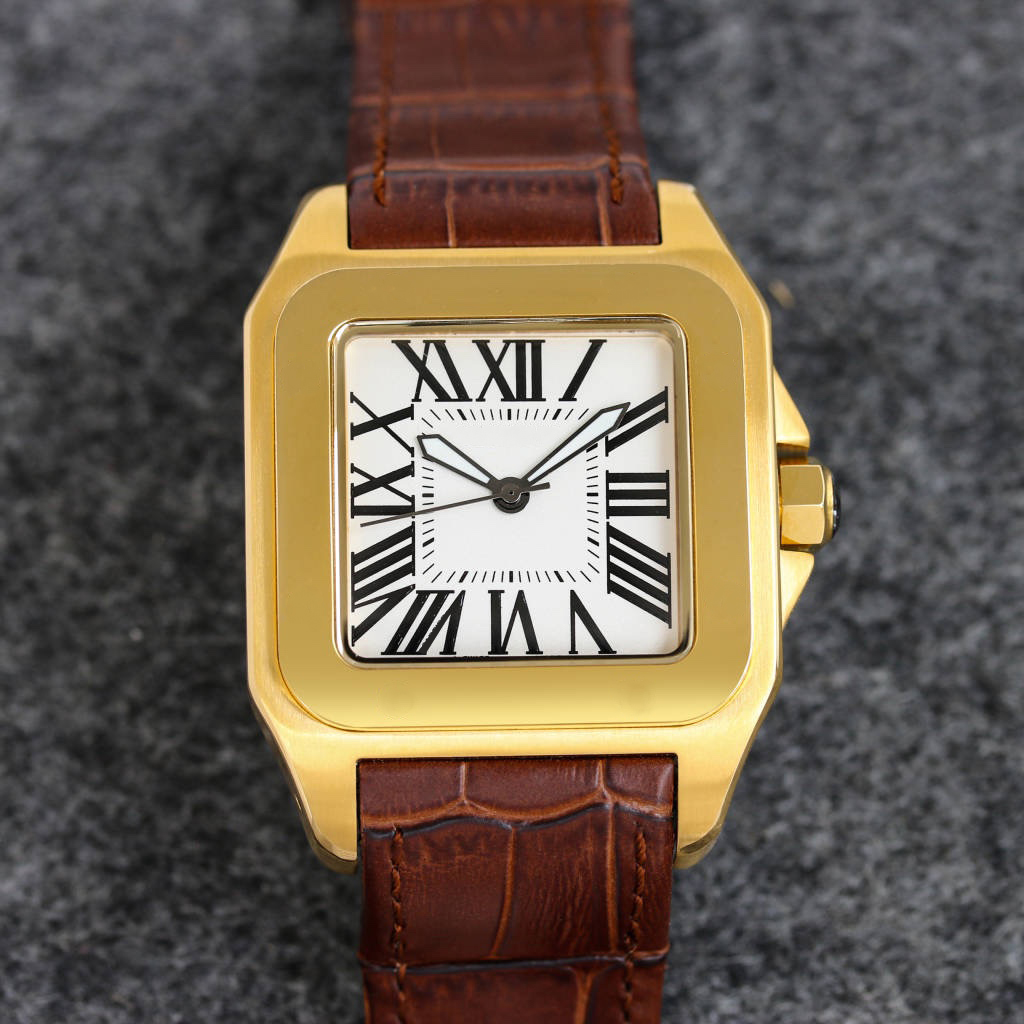 Men's watch 40mm gold Stainless Steel Dial Leather Strap folding buckle luminous waterproof Sapphire mirror Luxury Designer Wristwatches Mon