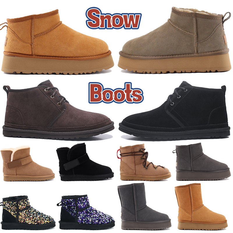 

Australia designer boots Classic ultra mini platform Lace Up Neumel Suede Shearling snow boot Logo Strap womens shoes chestnut Charcoal black winter martin booties, Shoe box