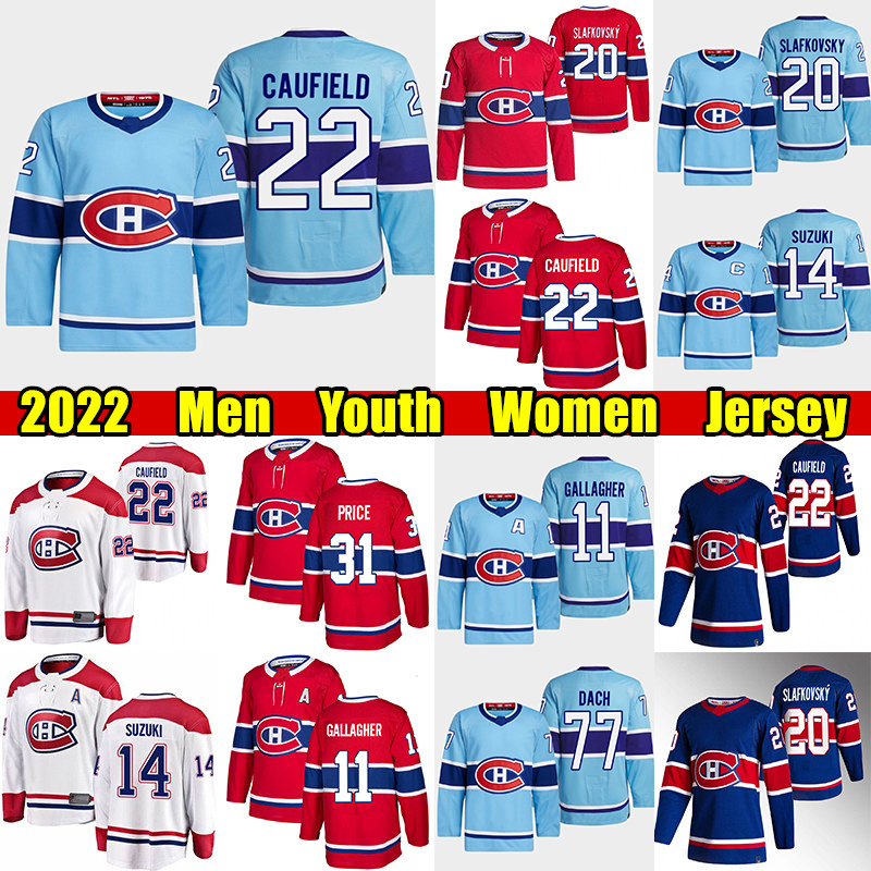 

#20 Juraj Slafkovsky Reverse Retro hockey jersey #22 Cole Caufield Canadiens#14 Nick Suzuki Kirby Dach Brendan Gallagher Carey Price Arber Xhekaj jerseys, Blue men