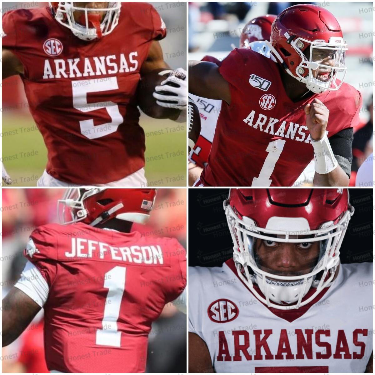 

American College Football Wear Custom 5 Darren McFadden Football Jersey NCAA Arkansas College 16 Treylon Burks KJ Jefferson 92 BALL Boyd Sti, White jersey
