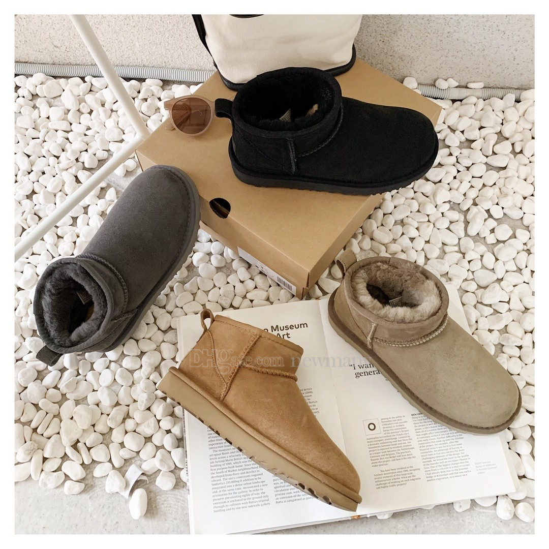 

Classic Australia Women Snow Boot Designer Tasman Maroon Winter Boots Fashion Ladies Platform Fur Australian Mini uggs Suede Sheepskin Wool Ankle Booties