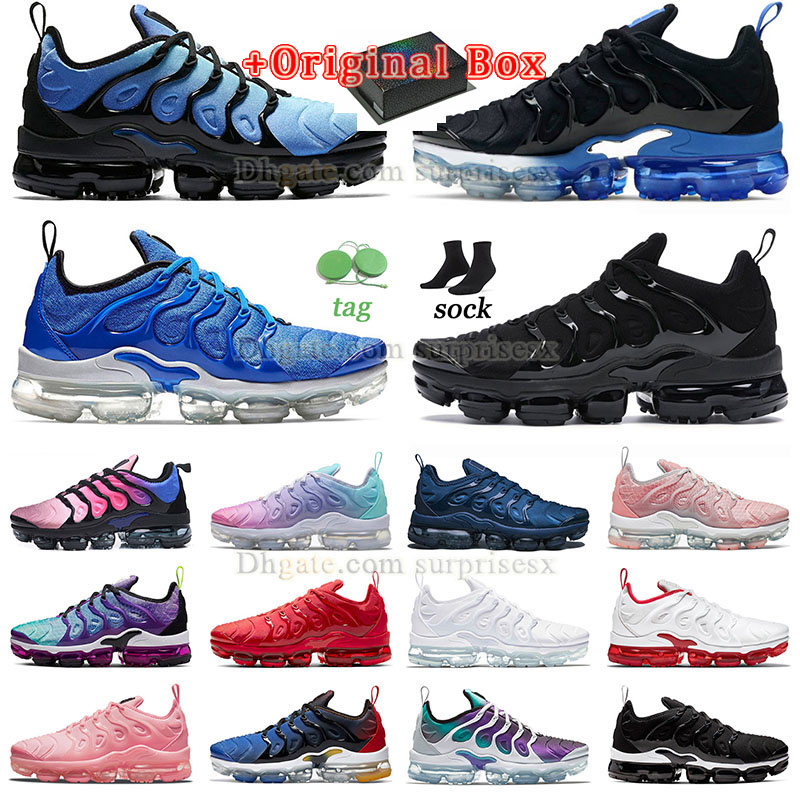 

With Box Designer Tn Plus Running Shoes Vapour Max 2022 New Hot Cool Grey Hyper Violet Rose Red Grape Pure Platinum Tripe Black Cherry Midnight Navy Blue Sneakers With B, A2 40-45 hyper blue