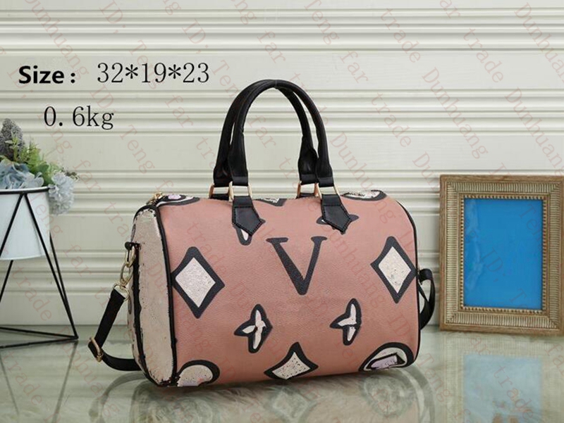 

Designers Tote Handbag Women Messenger Travel bag Classic Style Fashion Shoulder bags Lady Totes Brown Flower handbags Purse Speedy 30 cm With key lock High qualitys, Extra fee (are not sold separat)