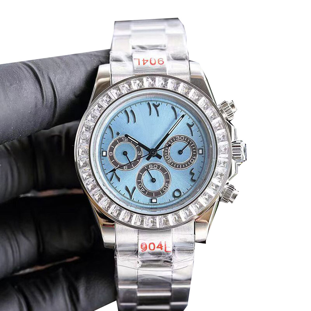 

AAA Diamond Watches 40mm Mens Wristwatches Automatic Mechanical Watch Sapphire Mirror Life Waterproof Design Folding Wrist Band Multi-function Gift Watches, Color 2
