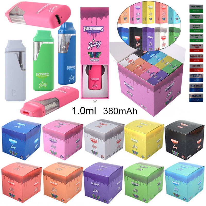 

Packwoods x Runty Runtz 1ml Rechargeable Disposable Vape Pens E Cigarettes Empty 380mAh Battery Starter Kit Vapes Cartridges 1.0ml Thick Oil Vape Dab Pen